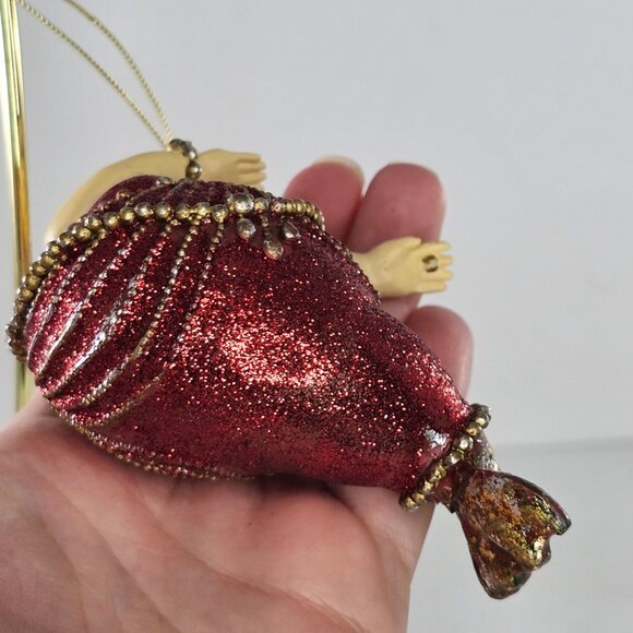 Katherine's Collection Chubby Diva Mermaid Ornament At Sea Series Red Glitter - Picture 8 of 8